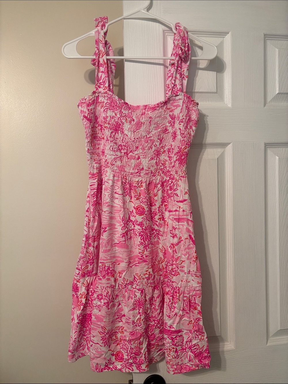 Lilly Pulitzer Pink and White Floral Midi Dress